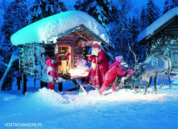 Laponsko - Polární záře v Igloo zasněžená chatka se Santou Clausem | Laponsko - Polární záře v Igloo