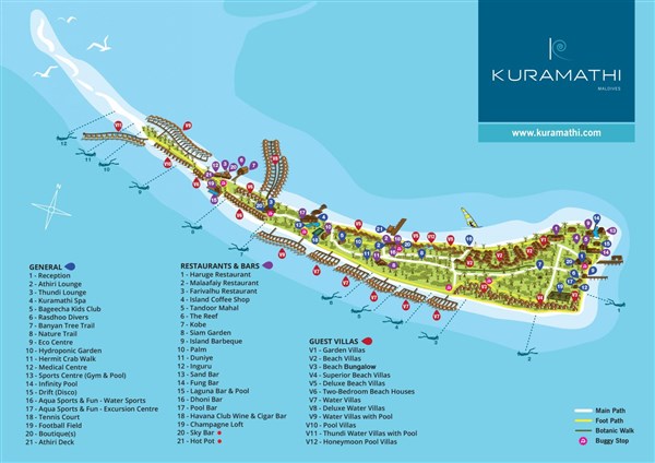 mapa resortu | Kuramathi Island Resort