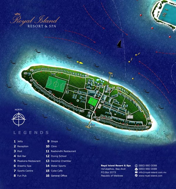 Royal Island Resort & Spa mapa areálu | Royal Island Resort & Spa