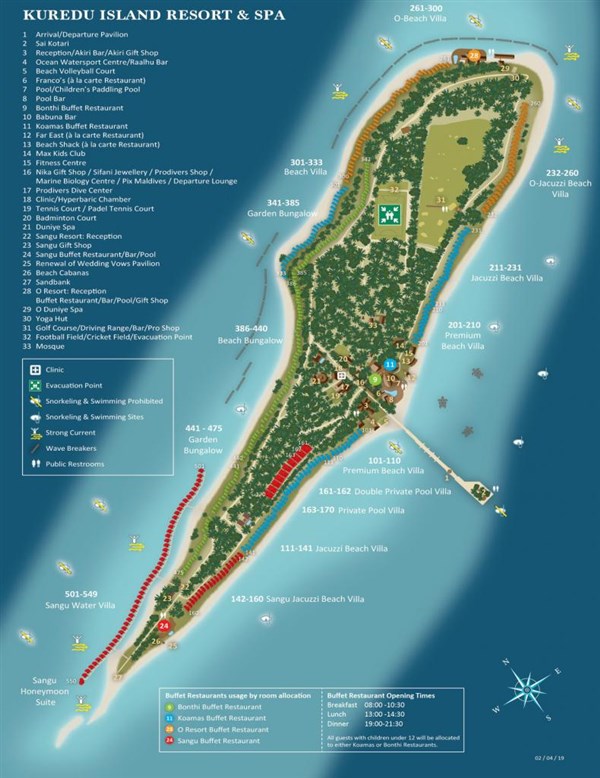 Kuredu Island Resort mapa areálu | Kuredu Island Resort