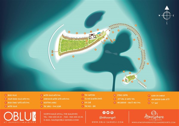 Oblu Select at Sangeli Maldives mapa areálu | Oblu Select at Sangeli Maldives