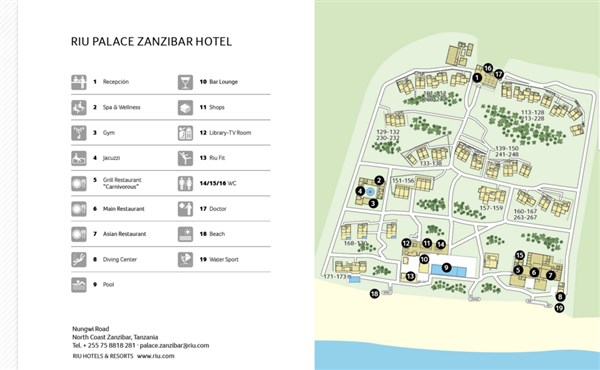 RIU Palace Zanzibar mapka areálu | RIU Palace Zanzibar