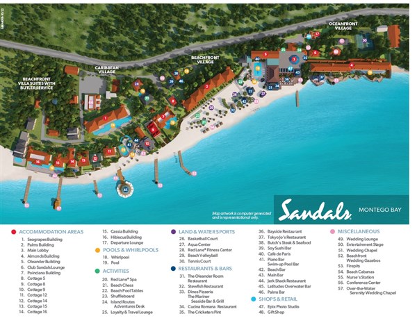 Sandals Montego Bay mapa areálu | Sandals Montego Bay