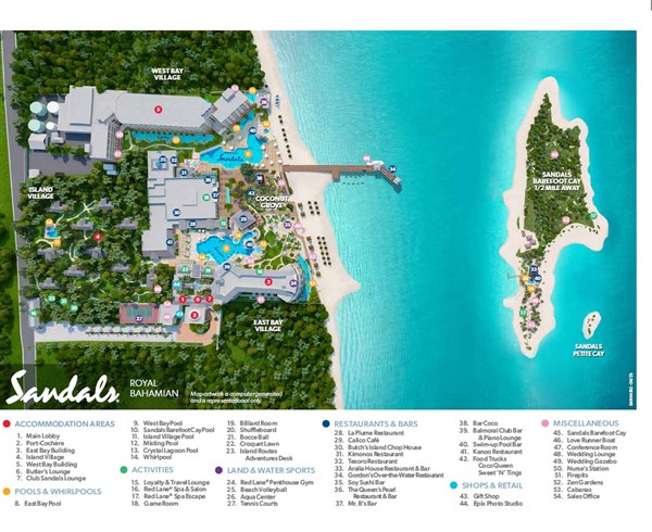 Sandals Royal Bahamian mapka | Sandals Royal Bahamian