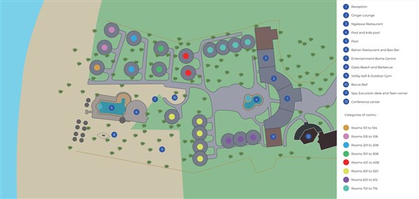 Sansi Kae Beach Resort mapka areálu | Sansi Kae Beach Resort