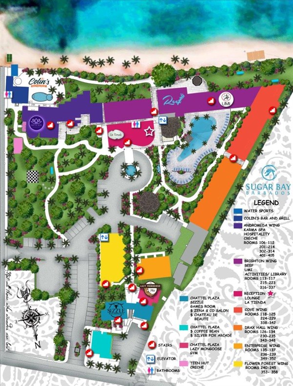 Sugar Bay Barbados mapa areálu | Sugar Bay Barbados