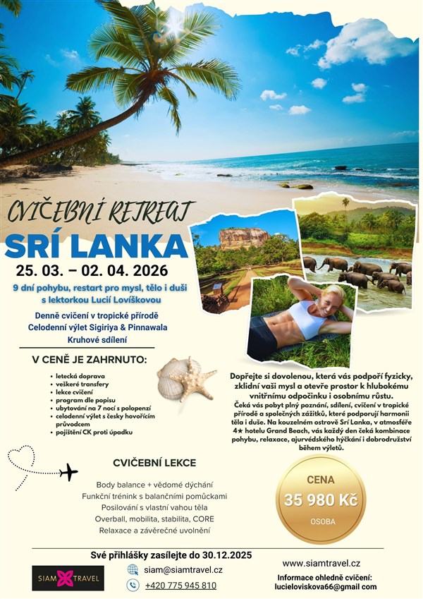 Cvičební retreat na Srí Lance